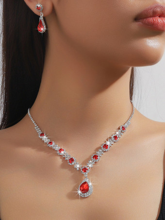 花嫁のウェディングジュエリーセット 魅力的なメタルダイヤモンド