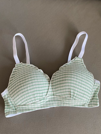 ライトグリーン ビスチェ アプリコット ツートン デイリー カジュアル シック フリル ランジェリー