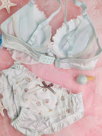 ブラ＆パンティセット パステルグリーン リボン 2ピース ランジェリー