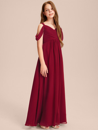 ホワイトフラワーガールドレス 特別な日のためのドレス アイボリーシフォン ノースリーブ スウィートハートネック フラワーガールドレス