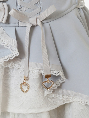 スイートロリータスカート フリル レースアップ ピンク レース ロリータスカート