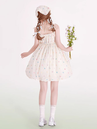 Robe Lolita Sweet en polyester sans manches avec nœuds