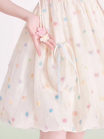 Robe Lolita Sweet en polyester sans manches avec nœuds