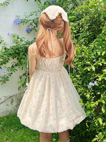 Robe Lolita Sweet en polyester sans manches avec nœuds