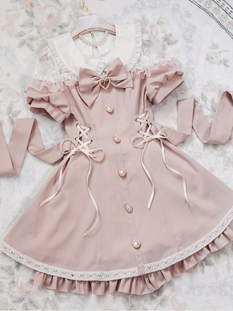 Tenues Sweet Lolita Volants noirs Nœuds Manches courtes Pantalon cravate