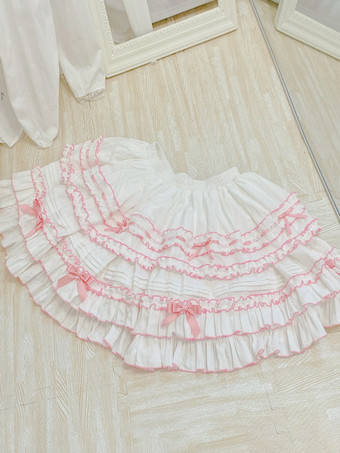 スウィートロリータSK リボンフリルライトスカイブルーカラーブロックロリータスカート