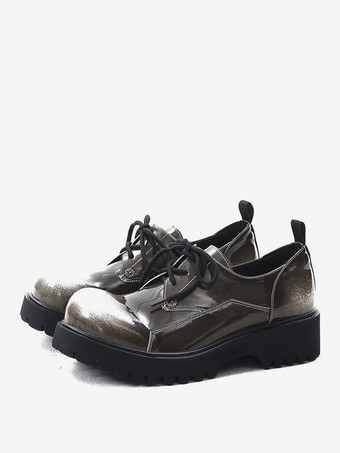 Marrone Scarpe casual da uomo scarpe con punta tonda color caffè