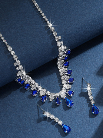 ファッションウェディングジュエリーセットゴージャスなメタルダイヤモンド