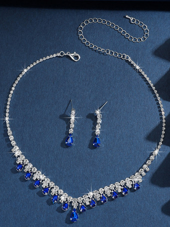 ファッションウェディングジュエリーセットゴージャスなメタルダイヤモンド