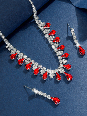 ファッションウェディングジュエリーセットゴージャスなメタルダイヤモンド