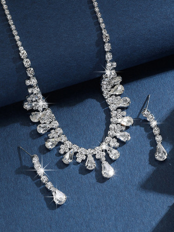 ファッションウェディングジュエリーセットゴージャスなメタルダイヤモンド