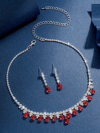 ファッションウェディングジュエリーセットゴージャスなメタルダイヤモンド