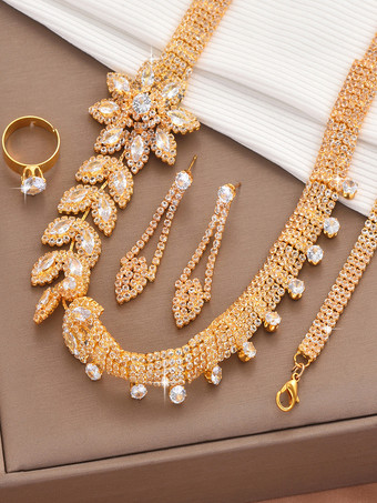 ファッションウェディングジュエリーセット魅力的なダイヤモンドピアスメタル