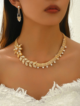 ファッションウェディングジュエリーセット魅力的なダイヤモンドピアスメタル