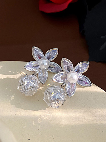 ウェディングイヤリング ダイヤモンド メタルピアス ウェディングジュエリー