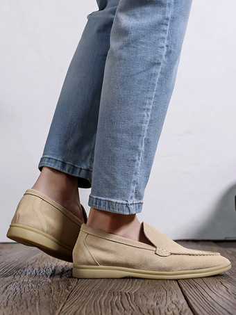 Mocassini slip-on da uomo con tomaia in micro pelle scamosciata