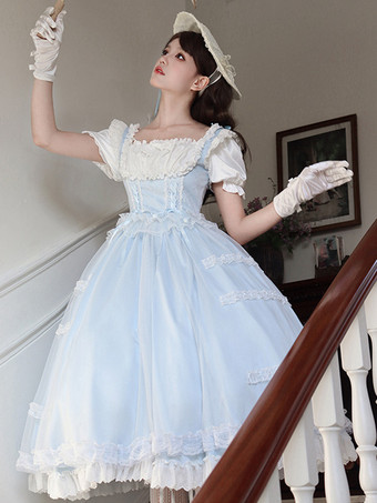 Robe Sweet Lolita en polyester à manches courtes Robe Sweet Lolita