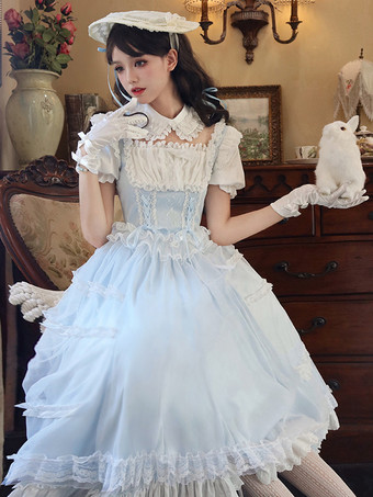 Robe Sweet Lolita en polyester à manches courtes Robe Sweet Lolita