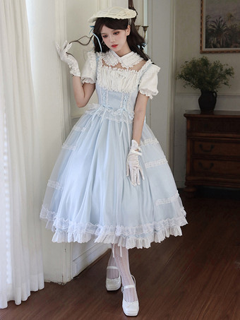 Robe Sweet Lolita en polyester à manches courtes Robe Sweet Lolita