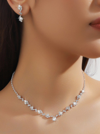 ファッションウェディングジュエリーセット美しいメタルダイヤモンド