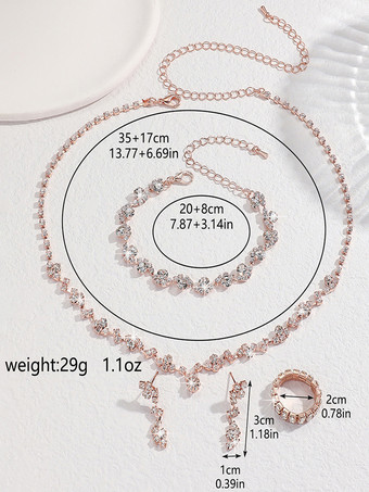 ファッションウェディングジュエリーセット美しいメタルダイヤモンド