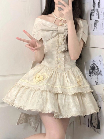 スイートロリータドレス ポリエステル ノースリーブ ジャンパースカート スイートロリータドレス
