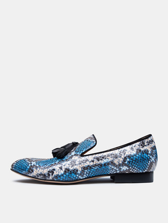 ライトスカイブルーメンズ タッセル ローファー シューズ スリップオン プロム ウェディング シューズ