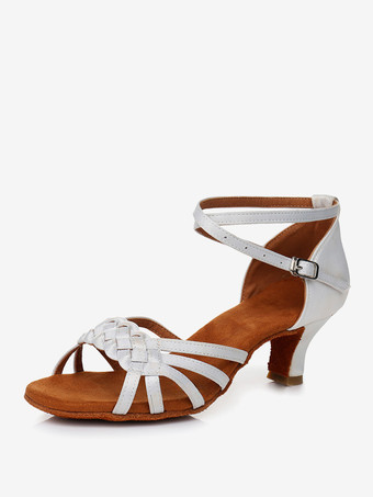 ラテンダンスシューズ サテン ライトアプリコット ラウンドトゥ ダンスシューズ