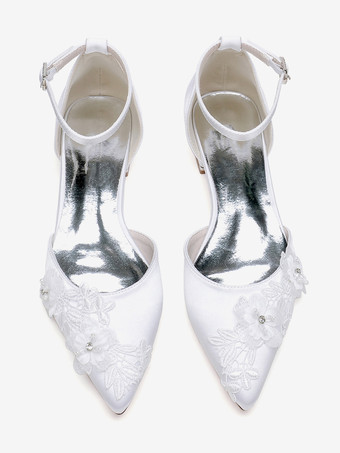 ブライダルシューズ ブライダルフラット サテン ポインテッドトゥ