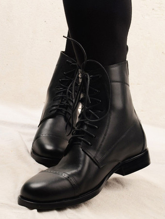 メンズ ワークブーツ アンクル ショート レースアップ プロム マーティン コンバットブーツ
