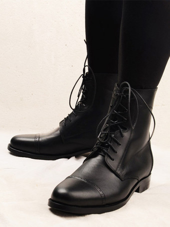 メンズ ワークブーツ アンクル ショート レースアップ プロム マーティン コンバットブーツ