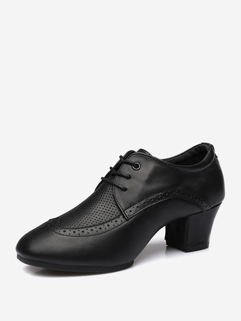 ブラック 社交ダンスシューズ 女性用パピーヒール