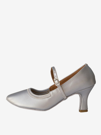 plateado Zapatos de baile de salón para mujer con tacón de cachorro