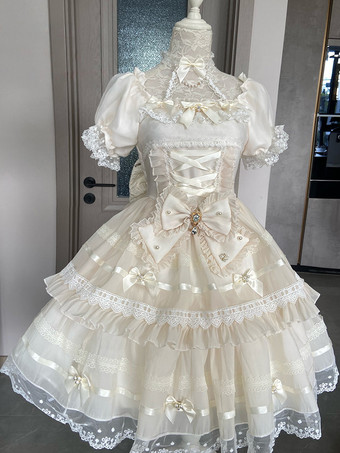 スイートロリータドレス ポリエステル半袖 スイートロリータドレス