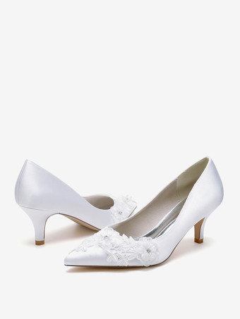 Scarpe da sposa Décolleté in raso con punta affilata