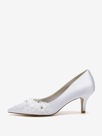 Scarpe da sposa Décolleté in raso con punta affilata