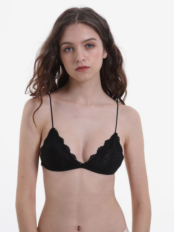 ブラック ライトスカイブルーのデイリーカジュアルシックブラレースランジェリー