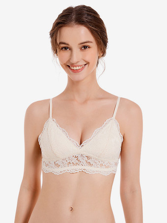 アイボリー ブラック シック デイリーカジュアル レディース ブラ レース ランジェリー