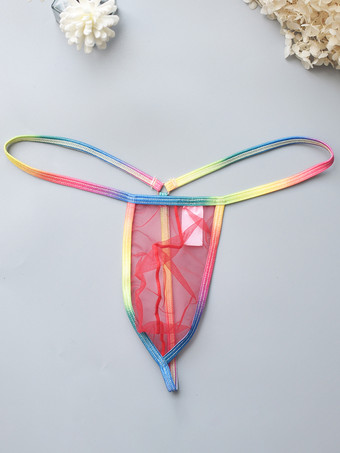 レッド 男性用セクシーパンティー ホワイト メンズランジェリー