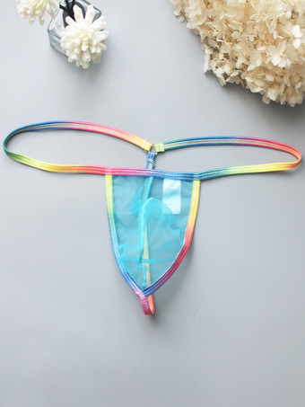 アクアグリーン男性用セクシーパンティー ホワイト メンズランジェリー