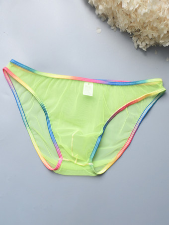 イエロー男性用セクシーパンティー ホワイト 透明 メンズランジェリー
