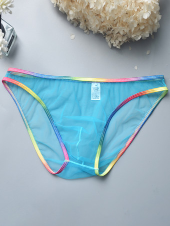 アクアグリーン男性用セクシーパンティー ホワイト 透明 メンズランジェリー