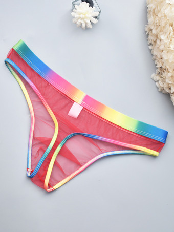 男性用セクシーパンティー ブルー シアー メンズ ランジェリー