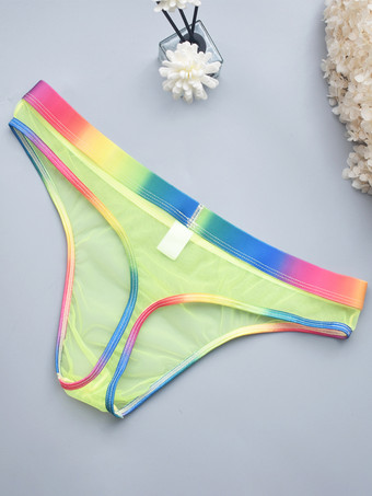 男性用セクシーパンティー ブルー シアー メンズ ランジェリー