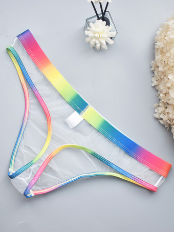 男性用セクシーパンティー ブルー シアー メンズ ランジェリー