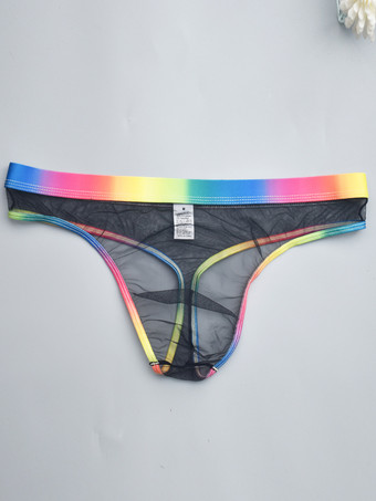 ブラック 男性用セクシーパンティー ブルー シアー メンズ ランジェリー