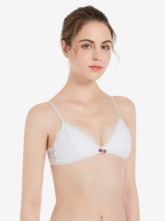 ホワイト ブラヌードツートンインドアシックレースランジェリー