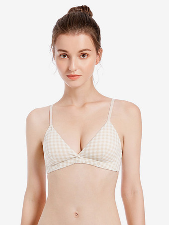 アイボリー ブラジャー ブラック チェック柄 室内用 シック ランジェリー