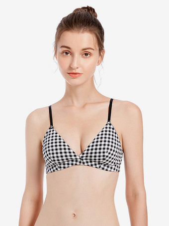 ブラック ブラジャー ブラック チェック柄 室内用 シック ランジェリー