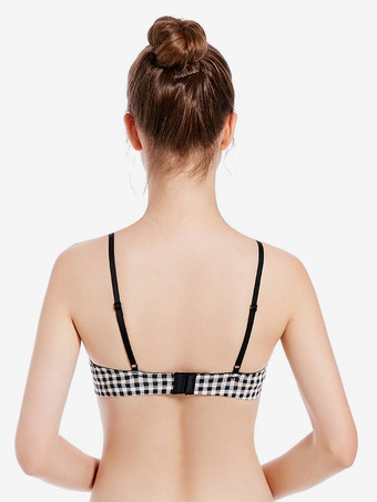 ブラジャー ブラック チェック柄 室内用 シック ランジェリー